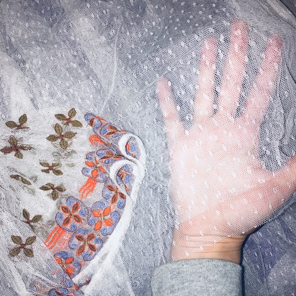 Embroidered see through mesh lace Free People Top - Picture 6 of 6